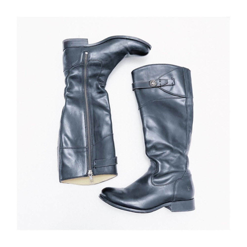 Frye Molly Knee High Boot 3476111 Black Leather Tall Riding Boot Sz6